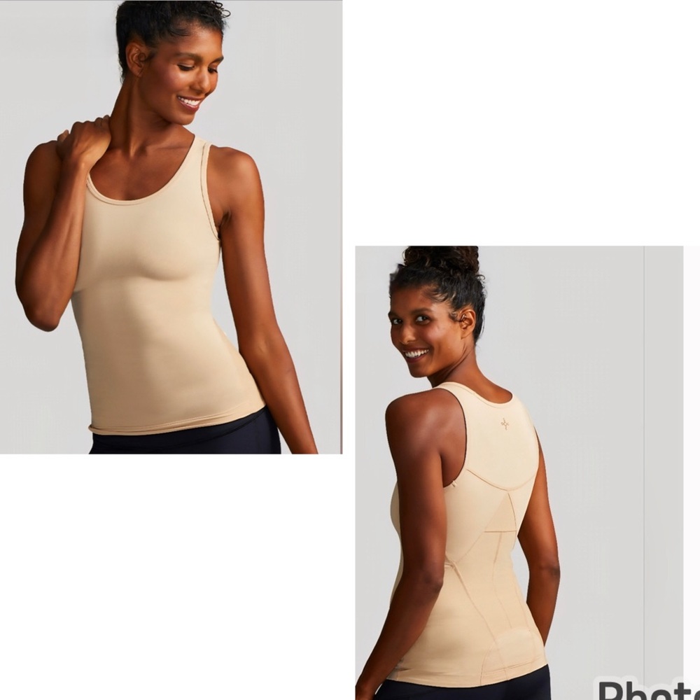 Tommie Copper lower back support Fitted Tan Sleeveless Tank Top
